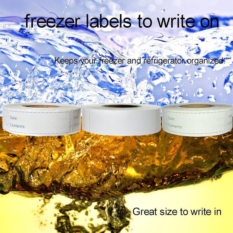 Chardime 1000pcs Freezer Labels,1x3 inch for Food containers,Food Labels Quick and Easy to Remove- Easy to Write on(White) - Image 3